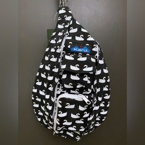 KAVU Mini Rope Bag swans black swan